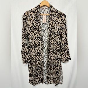 NEW Women’s SMALL Philosophy Leopard Print Duster Cardigan